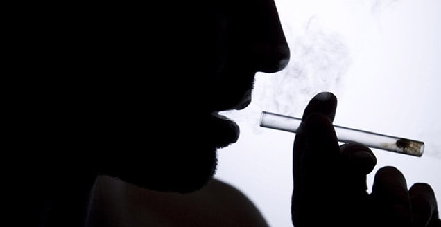Man smoking drugs