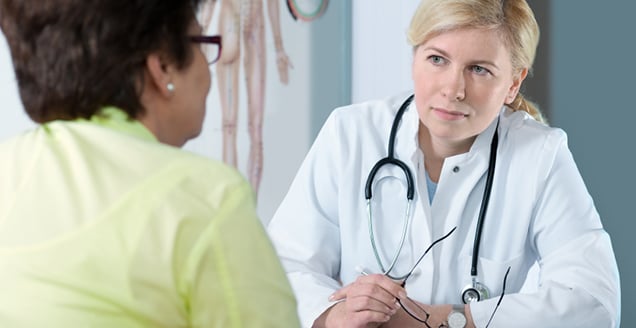 Woman in doctor's appointment
