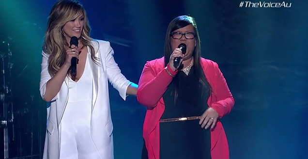 Delta Goodrem sings alongside Elizabeth Rimbo