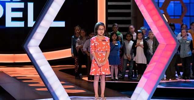 Mica takes the Spelling Bee Speed Spell challenge
