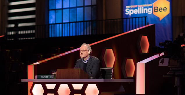 Spelling Bee Prounouncer Chris Edmund.