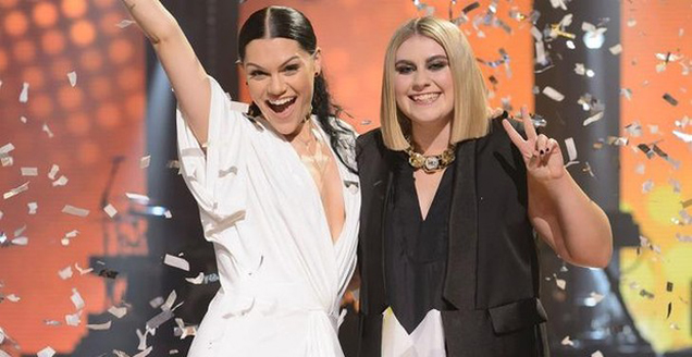 Ellie Drennan with Jessie J as she wins The Voice