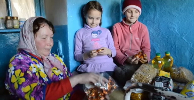 Nataliya and her children in Moldova