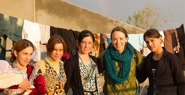 Ashleigh Harrington and Yazidi women