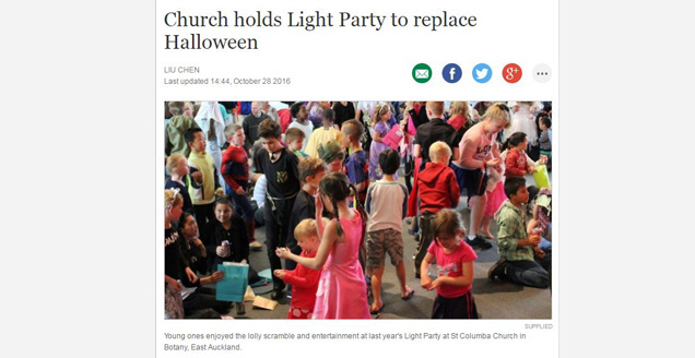 Church in New Zealand holds Halloween alternative