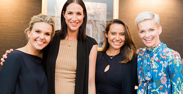 Edwina Bartholomew and fellow speakers at Queenhood event