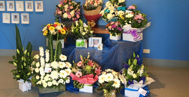 Floral tributes for Julian Cadman