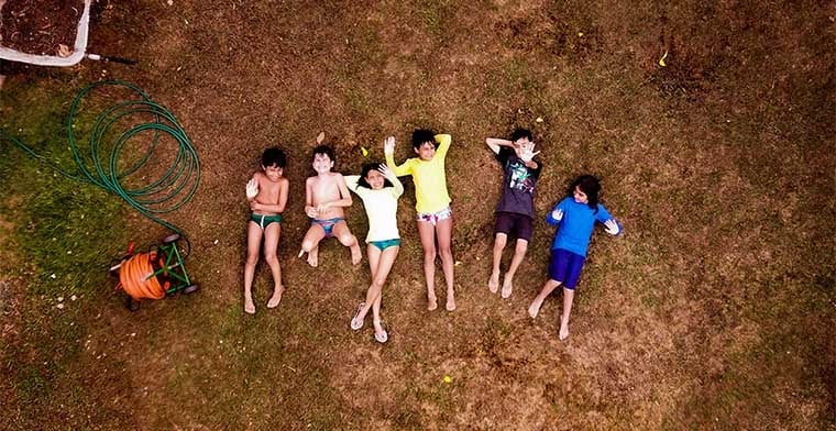 Kids playing in Backyard