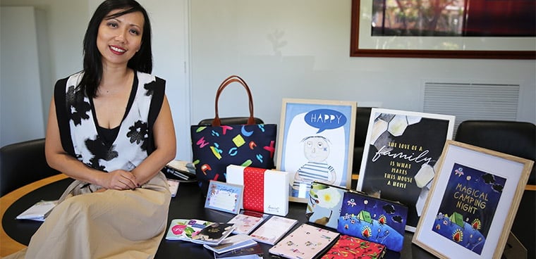 Mary Sunarho with products from Harvest Collection