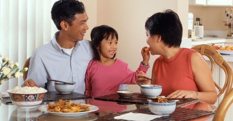 Family having dinner