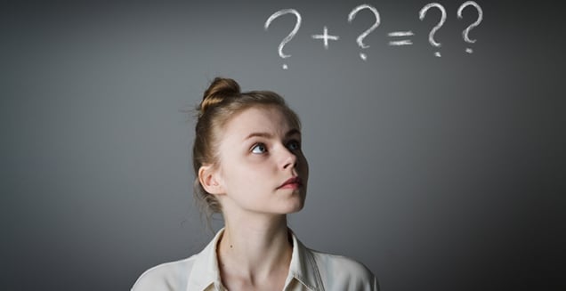 Woman asking herself questions