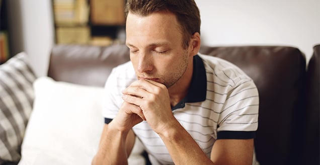 Man in prayer and contemplation
