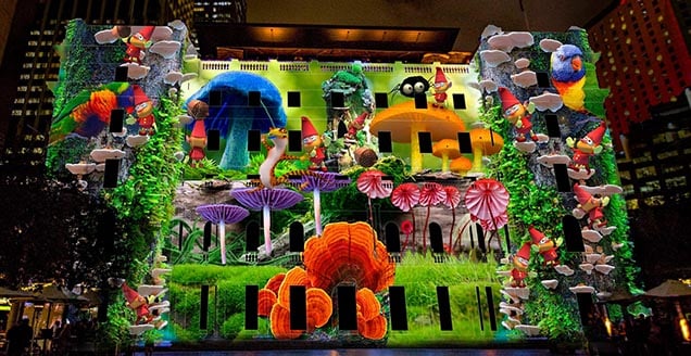 Customs House lit up for Vivid