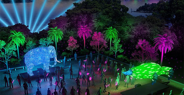 Vivid light sculptures Taronga Zoo