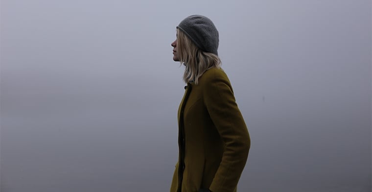 Woman Walking in Winter