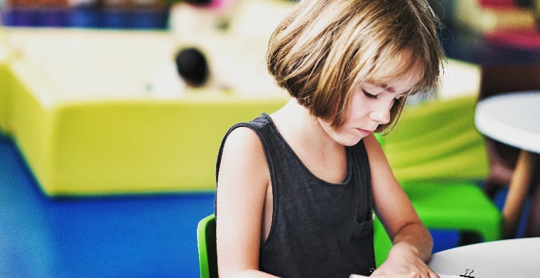 Girl in a classroom