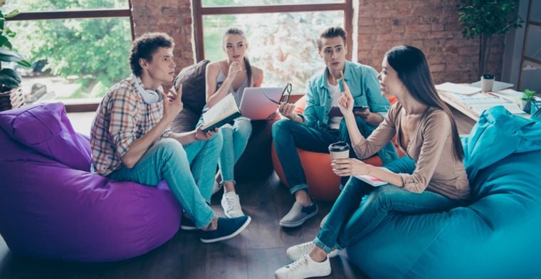Young people debating