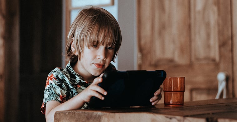 Boy and ipad