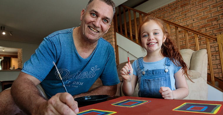 Barry and his daughter at Bateman's Bay
