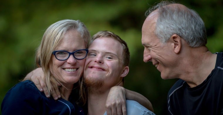 Family with Down Syndrome Boy