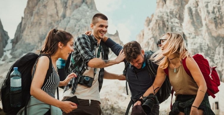 Friends hiking