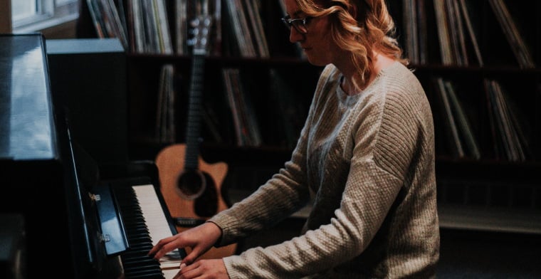 Woman playing piano