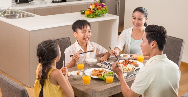 Family having dinner