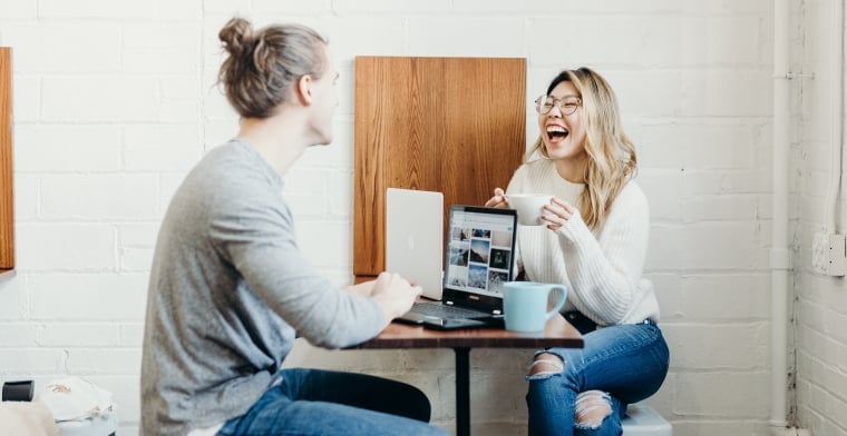 Guy and Girl having coffee