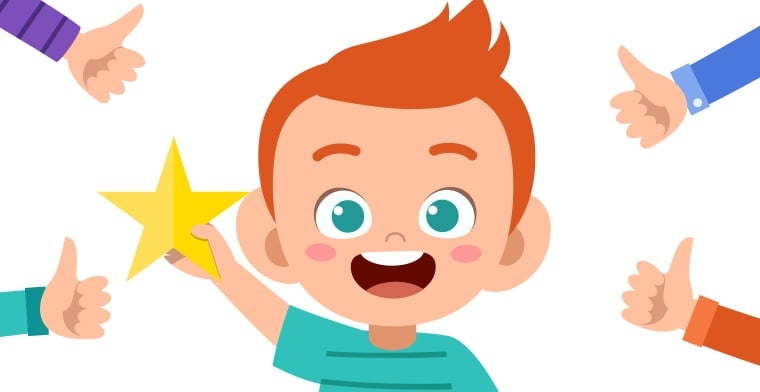 boy get praise illustration