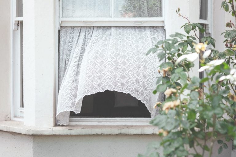 Window and white curtain