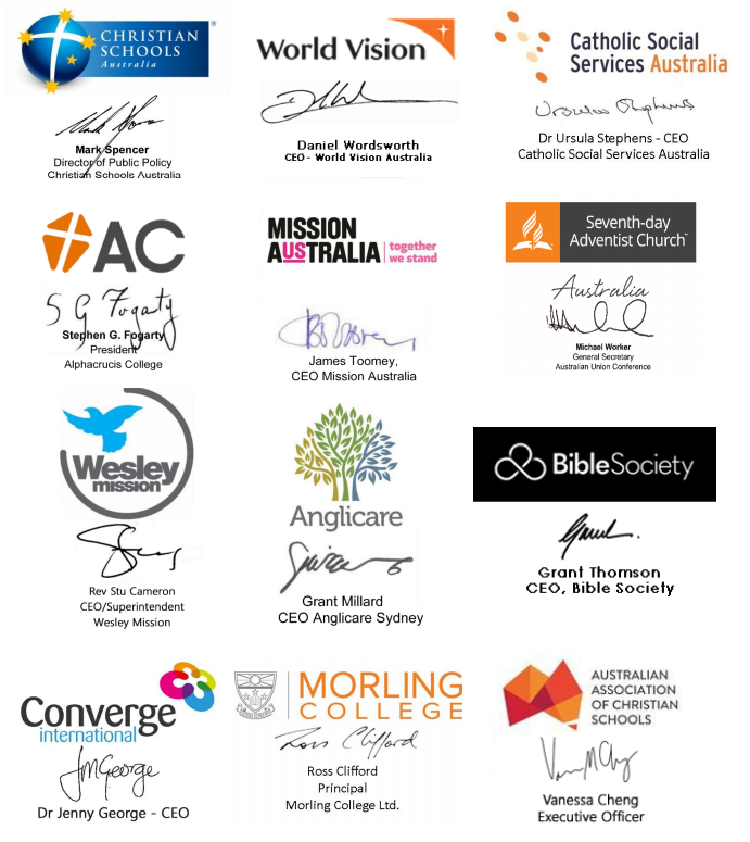 Alliance of Christian Churches signed letter for pre COVID working with government