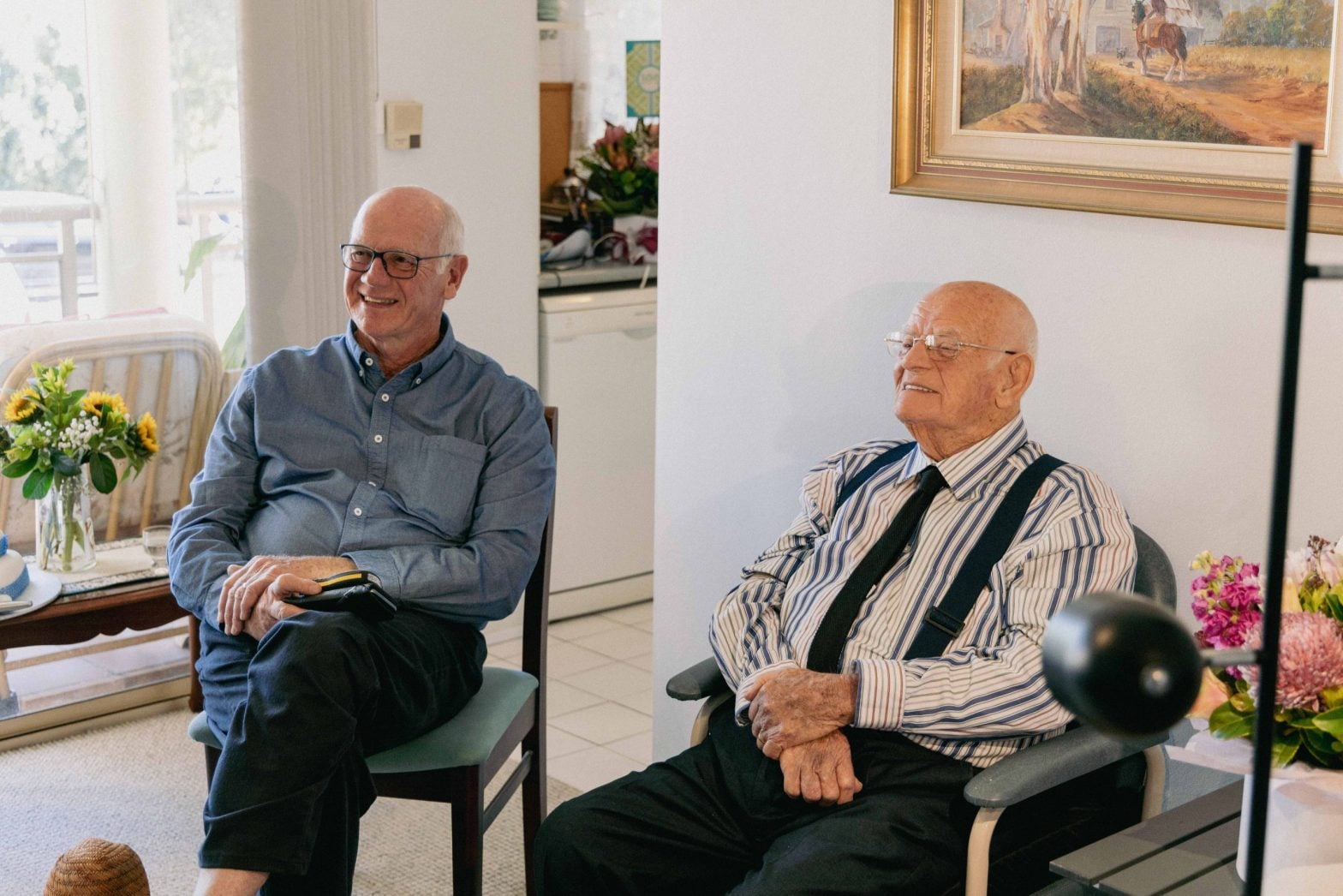 Australia's oldest man Frank Mawer at his 109th birthday party on Zoom