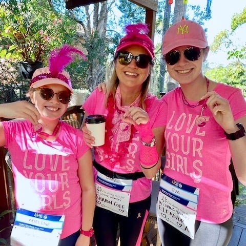 Mother's Day Classic fun run for breast cancer research, Tammie and her daughters