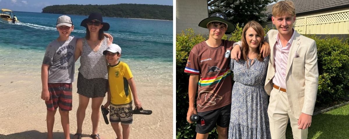 Sarah Wiedersehn with her two sons, all photos supplied