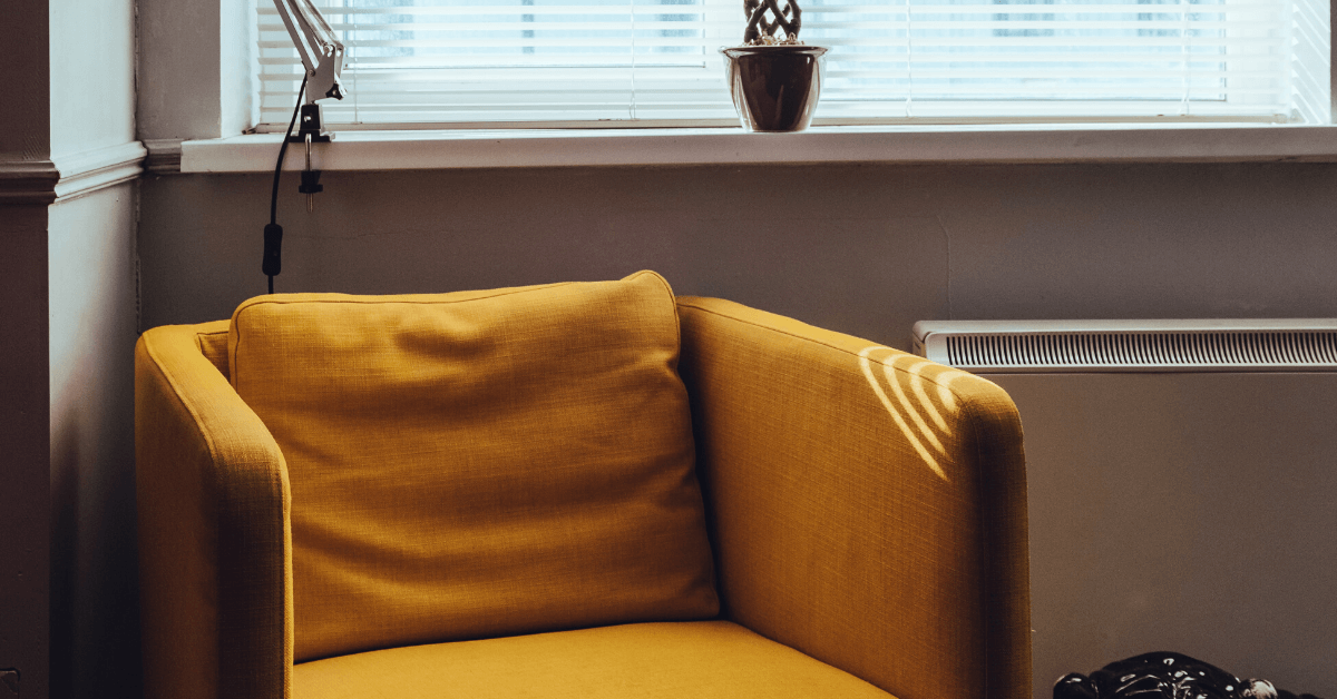 empty mustard chair lounge