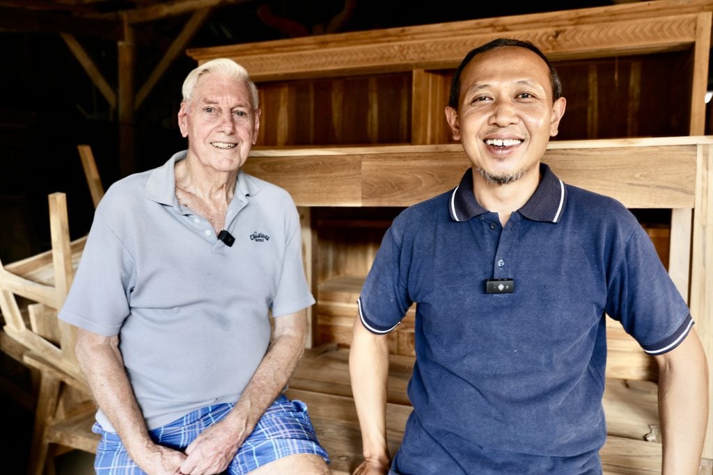 Opportunity International Australia cofounder David with Kamong (Ketut's son) in 2025