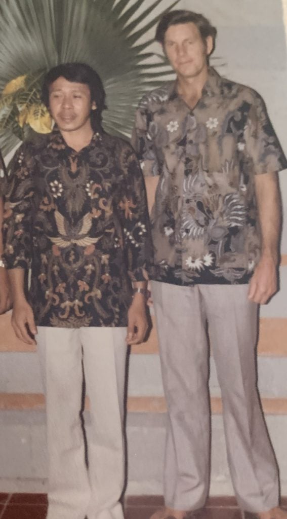 Opportunity International Australia cofounder David with Ketut in the 70s