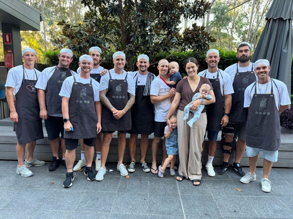 Eliza&rsquo;s family with husband Matt&rsquo;s workmates coming to Ronald McDonald House to prepare and serve Meals from the Heart.